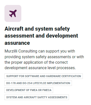 Murzilli Consulting, the outsourced regulatory department for the drone ecosystem's  aircraft and system safety assessment and development assurance service.